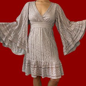 Betsey Johnson Bambi Bell Dress - Taupe/Tan - Size 4